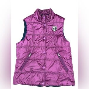 American Eagle Quilted Puffer Vest Y2K Maroon Small